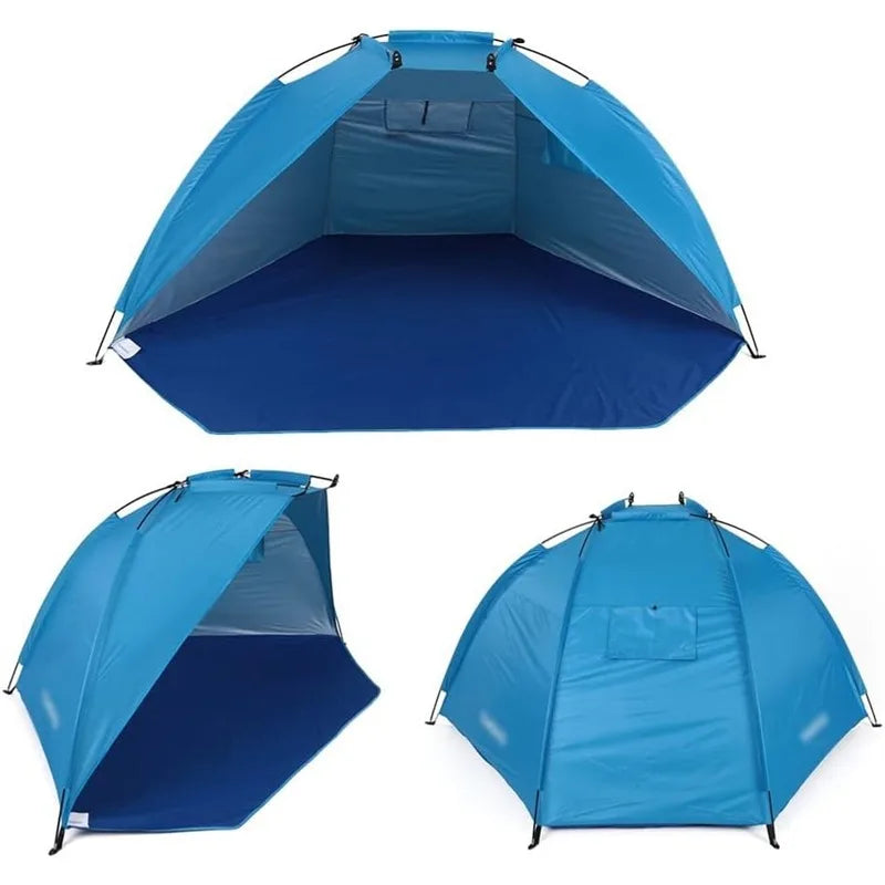 Ultralight 2 Person Beach Tent, Automatic Pop Up Sun Shelter with Carrying Bag, Portable Anti-UV Fishing Camping Tent for Travel