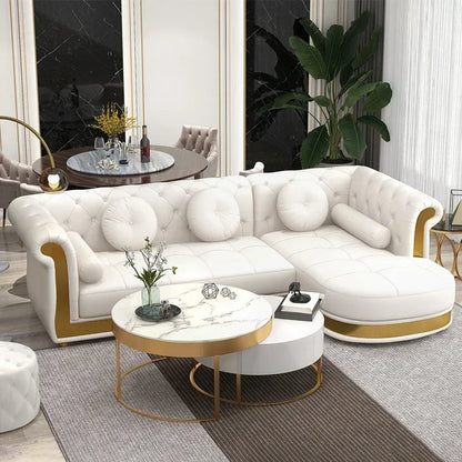 A Leather Sofa Luxury Couches L Shape Sofa Set Sectional Corner Modular Living Room Furniture sofa Set
