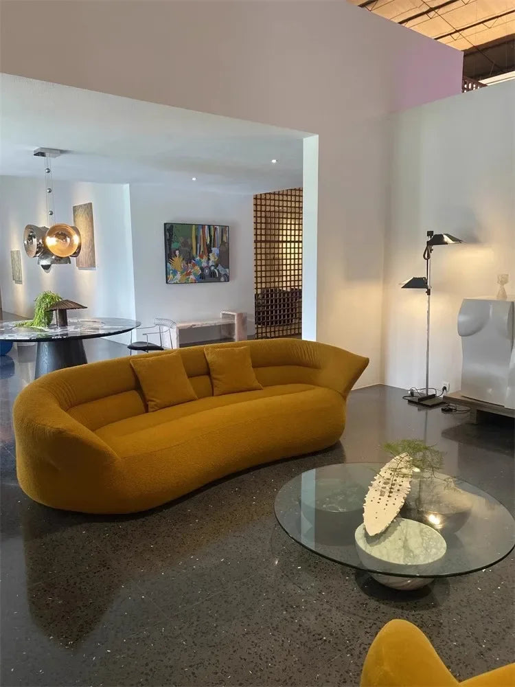 Creative, living room, cashew, sofa, minimalist, special-shaped, modern, curved, light luxury, casual
