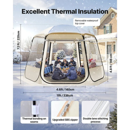 Pop up Bubble Tent 11 x 10.2 ft Waterproof UV Resistant Clear Camping Tent Shelter Outdoor Garden Dome Igloo Tent with Windows