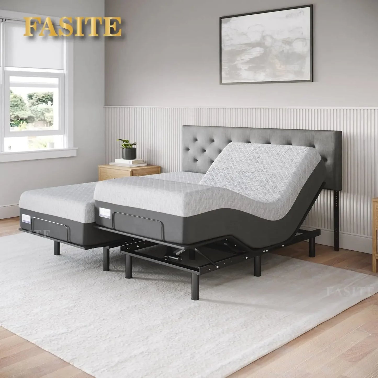 Nordic Bed Base Adjustable (Frame Only), Easy Assembly, Head and Foot Lift, Memory Positions, Zero Gravity