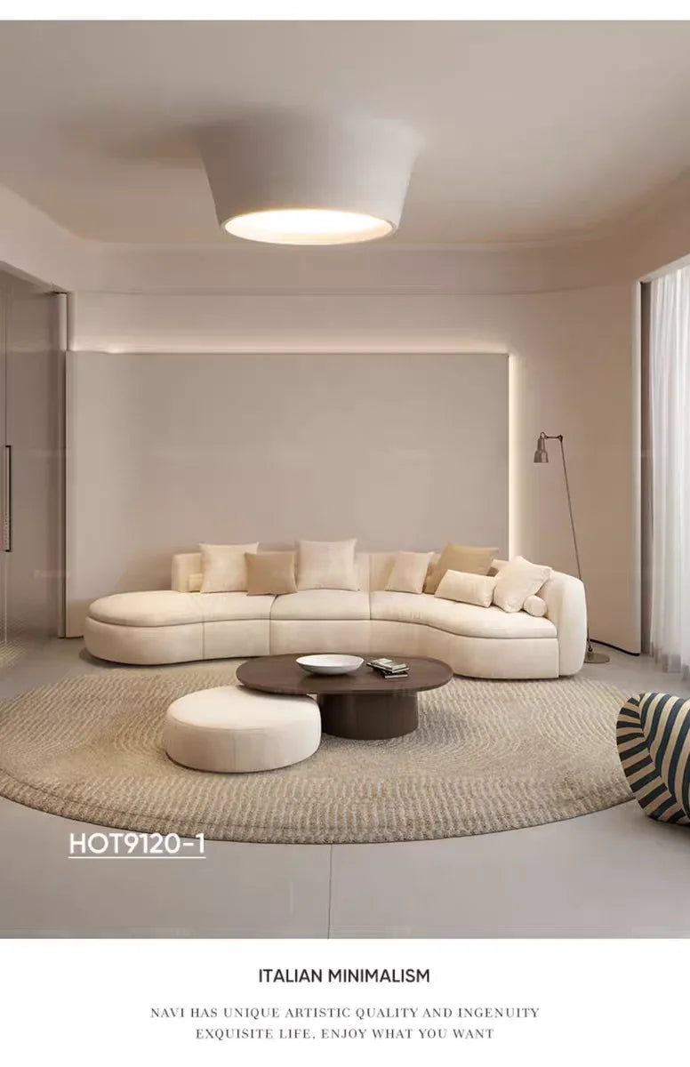 Nordic leather curved sofa designer minimalist special-shaped corner technology creative sofa02A