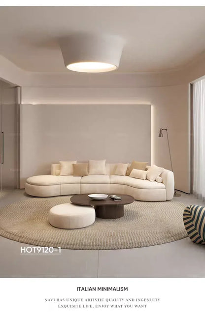 Nordic leather curved sofa designer minimalist special-shaped corner technology creative sofa02A