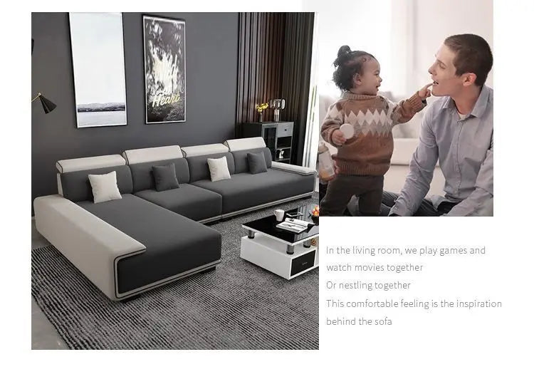 Nordic technology fabric sofa living room modern complete latex light luxury combination dual-purpose