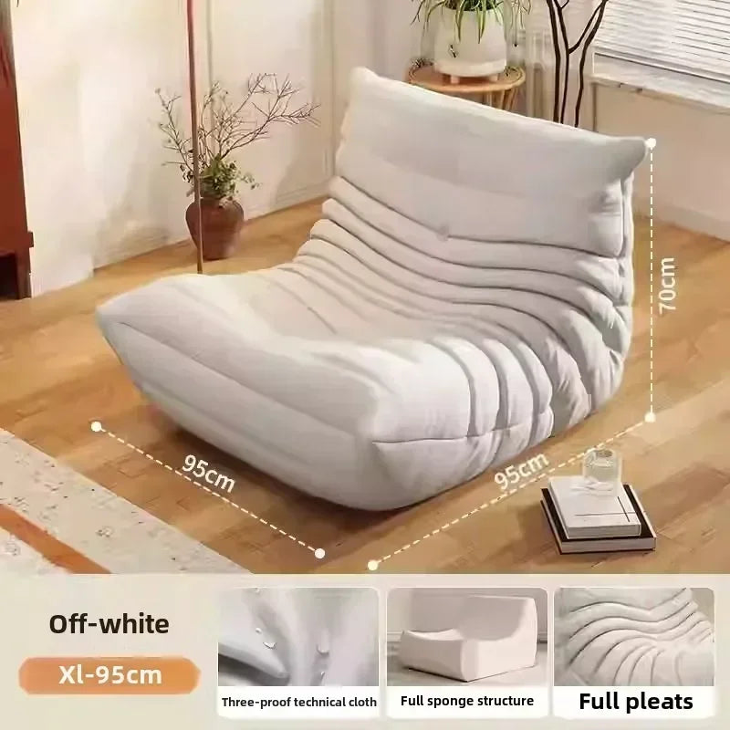 Caterpillar Sofa Living Room Single Bedroom Cloth Art Black Leather Lazy Man Sofa Bedroom Living Room Chair Sofa