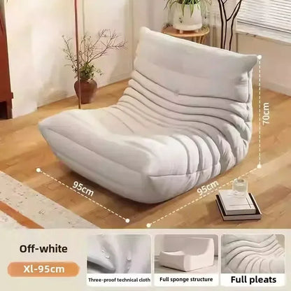 Caterpillar Sofa Living Room Single Bedroom Cloth Art Black Leather Lazy Man Sofa Bedroom Living Room Chair Sofa