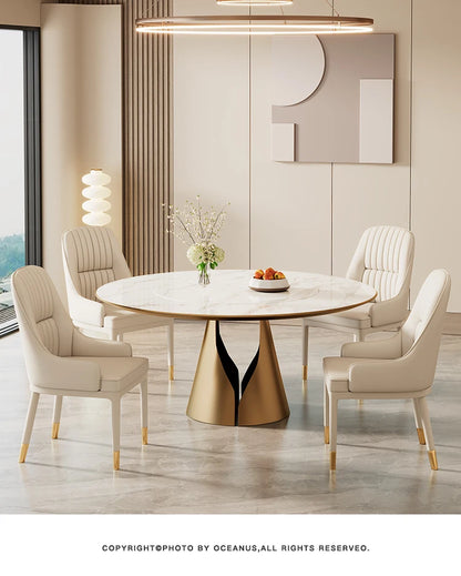 Modern Faux Dining Chairs Kitchen Metal Leather Nordic Home Dining Chairs Luxury European Chaises Salle Manger Furnitures
