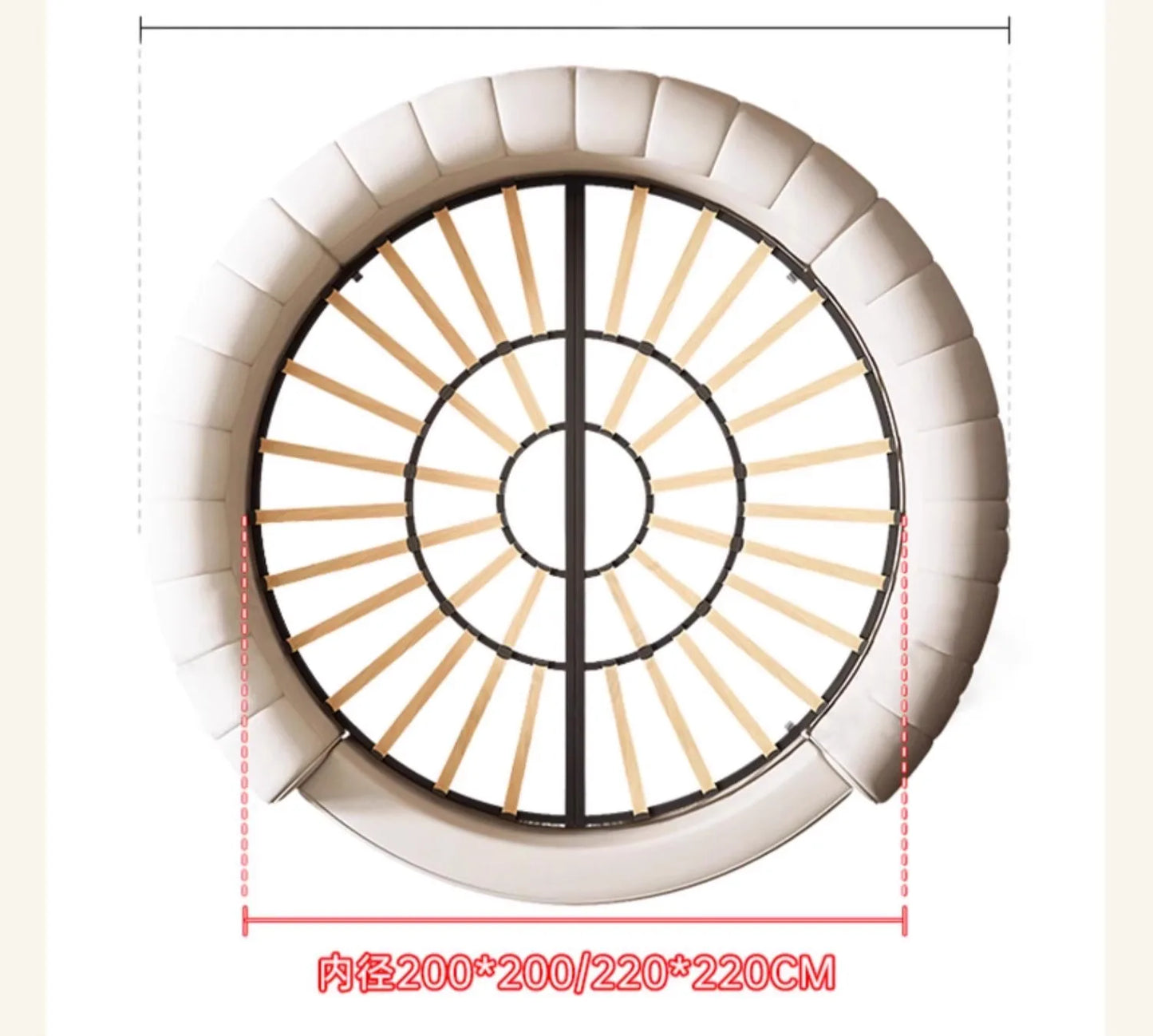 Fabric Round Bed Cream Wind Simple Double Wedding Light Luxury Adult Comfortable Bed Unusual High Quality Muebles Furniture