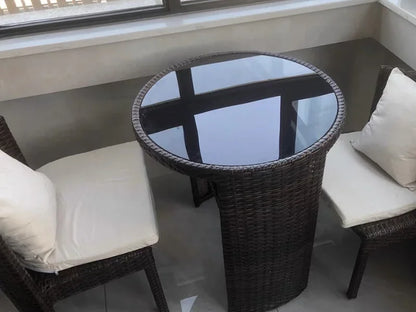 European Rattan Garden Furniture Sets Home Balcony Patio Furniture Creative Open-air Garden Furniture Combination Outdoor Set F