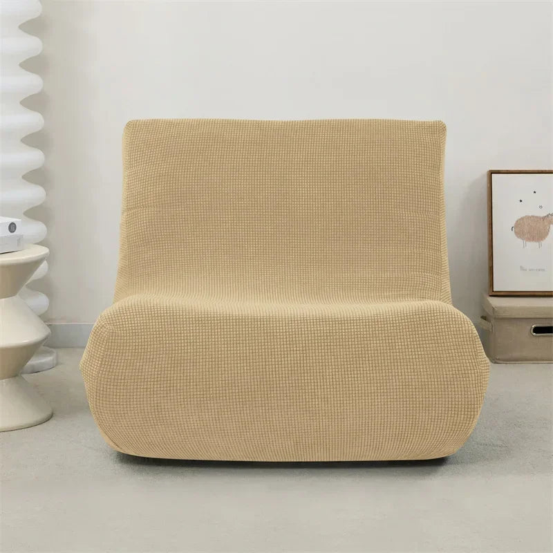 Stretch Armless Floor Sofa Covers Polar Fleece Single Sofa Protector Slipcover for Fireside Chair Adult Bean Bag Chairs Covers