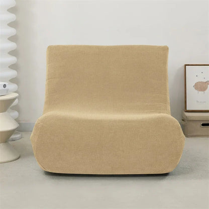 Stretch Armless Floor Sofa Covers Polar Fleece Single Sofa Protector Slipcover for Fireside Chair Adult Bean Bag Chairs Covers