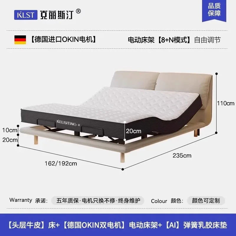 Soft Luxury Modern Double Bed Lift Up Electric Adults Smart Double Bed Queen Mattress Camas De Dormitorio Bedroom Furniture