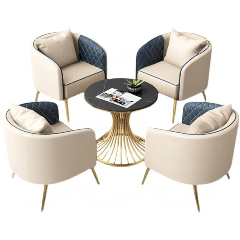 Combinaison table et chaise de bureau de luxe nordique moderne, canapé individuel pour hôtel, zone de réception et de repos