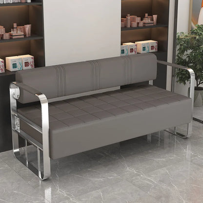 Barbershop Hairdresser Waiting Chair Beauty Clothing Shop Lounge Area Stainless Steel Gold-Plated Sofa Waiting Area Bench Chair