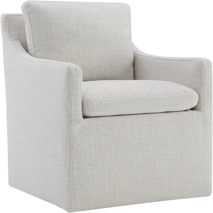Khaki Upholstered Dining Chair with Casters, Modern Accent Armchair for Dining Room, Bedroom, Living Room, and Reading Room