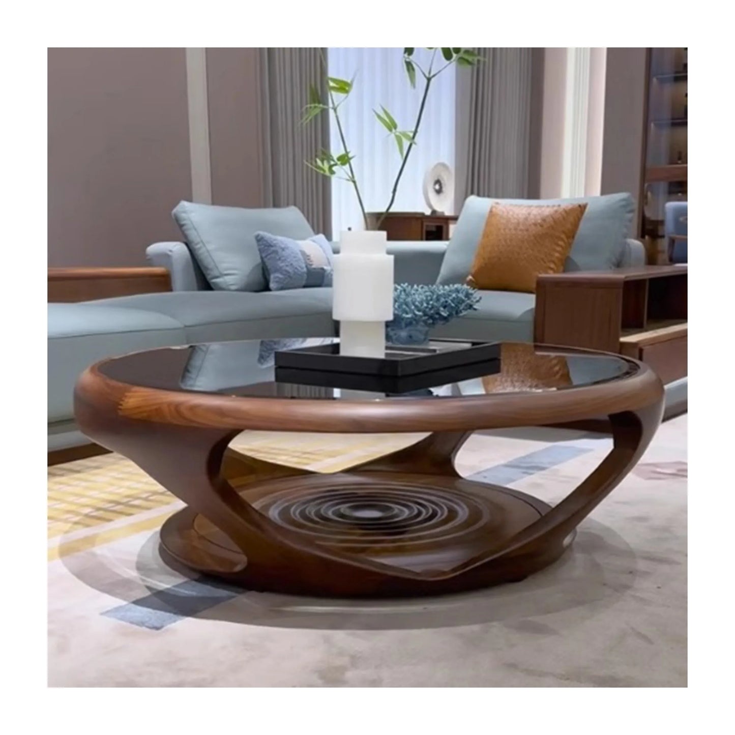 Table basse japonaise en bois massif, minimaliste italien, Table basse de luxe pour salon, Style Wabi-Sabi, meubles de maison créatifs FYCT