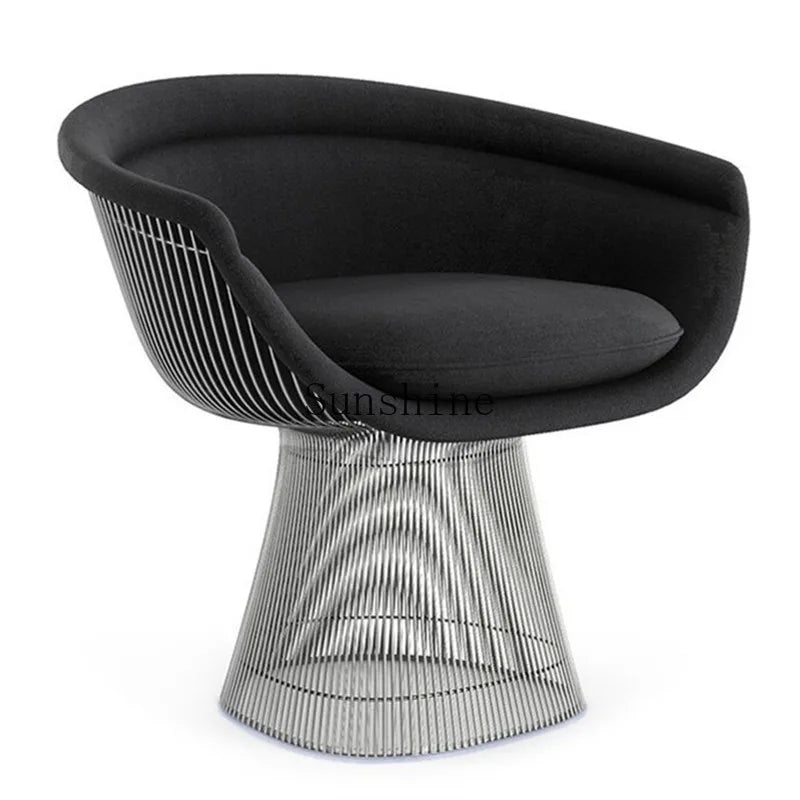 Italian modern designer stainless steel leisure single chair creative villa model room art reception chairP