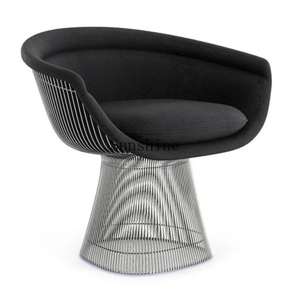 Italian modern designer stainless steel leisure single chair creative villa model room art reception chairP