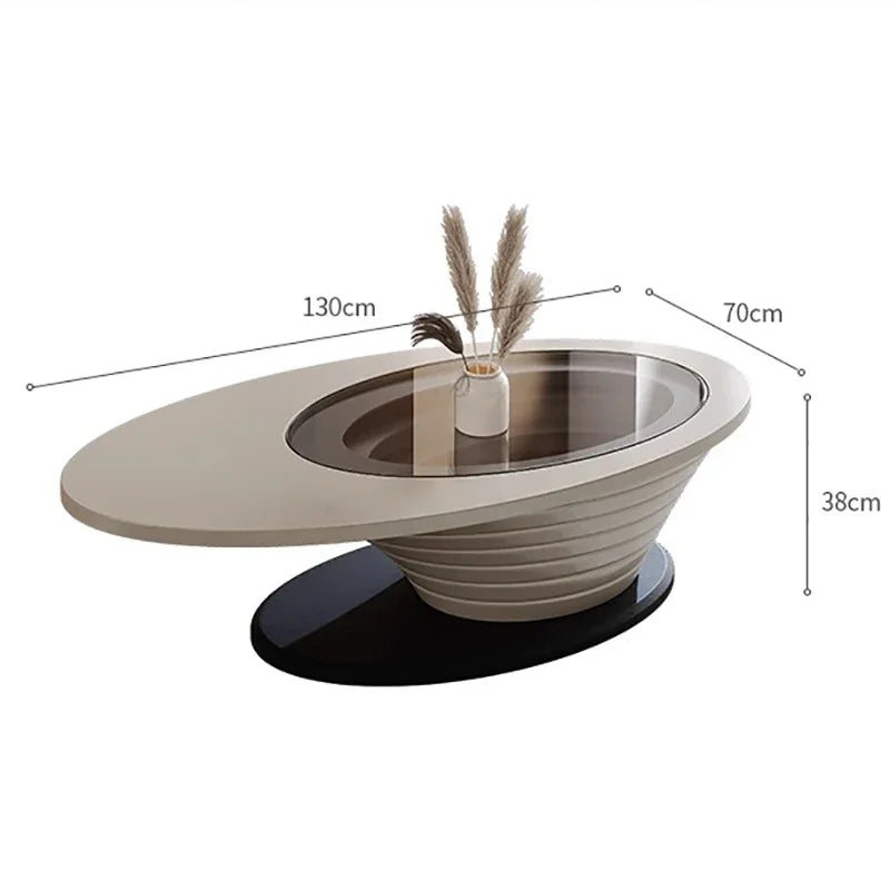 Oval Modern Coffee Table Unique Trendy Design European Coffee Table Neutral Minimalist Table Basse Living Room Furniture