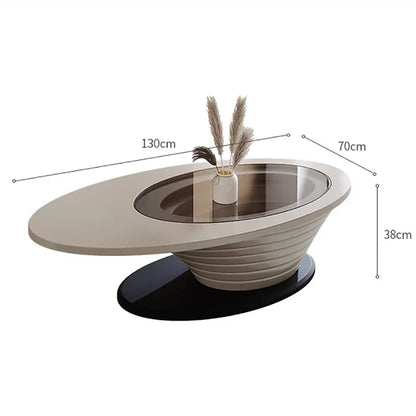 Oval Modern Coffee Table Unique Trendy Design European Coffee Table Neutral Minimalist Table Basse Living Room Furniture