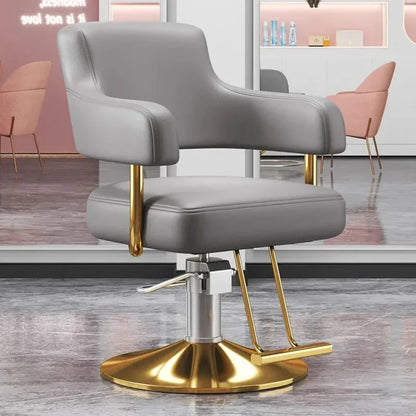 Portable Barbershop Salon Chair Luxury Beauty Gold Hairdressing Salon Chair Barber Swivel Silla Furniture