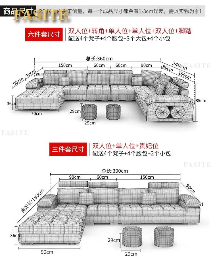 Fabric Big Sofa Set Living Room Furniture Cloth Sofa Modernos Para Sala Sectional Sofa U Shape Corner Couch Grandes Salon