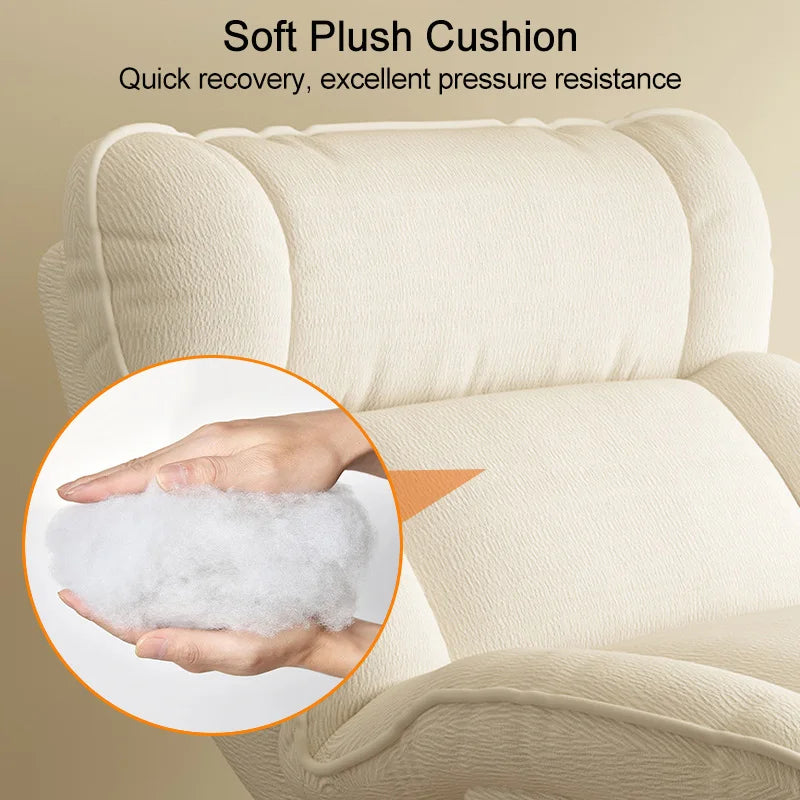 Living Room Luxury Reclining Lounge Chair Adjustable Backrest Rocking Sofa Chair Modern Home Cozy Relaxing Chair with Steel Base