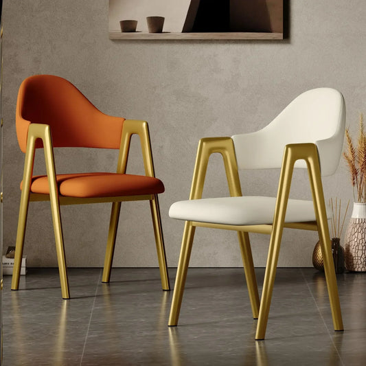 Room Dresser Dining Chairs Home Mid Century Modern Furniture Metal Skeleton Armchair Simple Makeup Armchair Kitchen Furniture