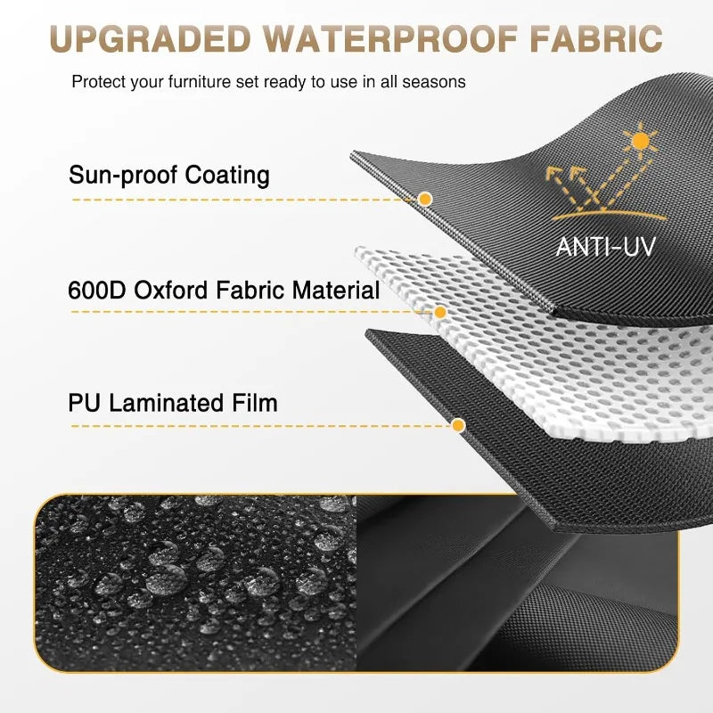 Patio Furniture Sets, 7-Piece Outdoor Patio Furniture with Thick Cushions, Wicker Outdoor Conversation Set Sectional Sofa