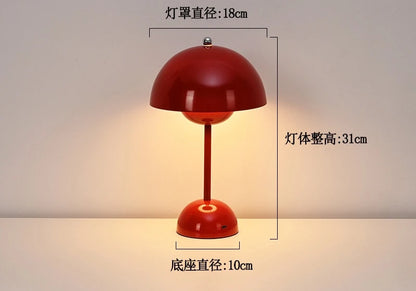 Nordic modern minimalist bedroom bedside lamp creative  flower bud cream style small table