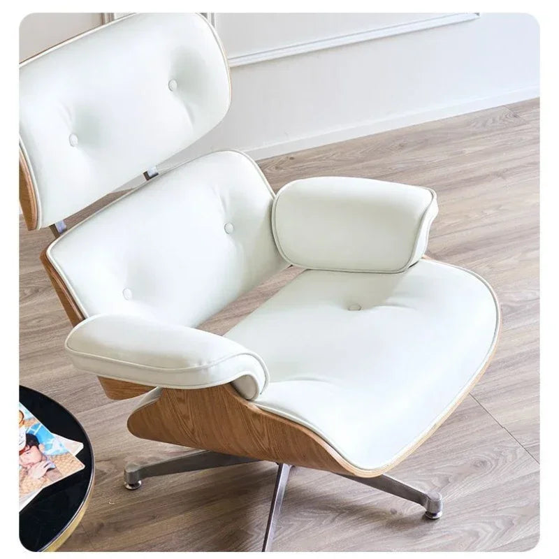 Medieval Rotary Sofa  Recliner Chair  Nordic Design Single Sofa Chair Eames Recliner Single Leather Sofa Designer Leisure Chair