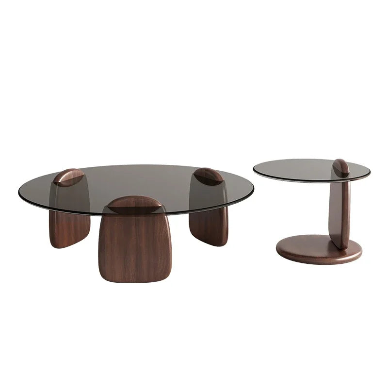Table à thé, salon, petite maison, style italien, table à thé simple et moderne, table à thé créative en verre à combinaison circulaire