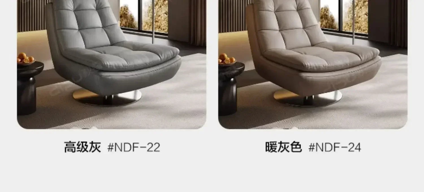 Genuine Leather Couch Single Minimalist Cream Style Living Room Small Apartment Bedroom Leisure Chair