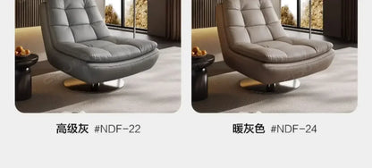 Genuine Leather Couch Single Minimalist Cream Style Living Room Small Apartment Bedroom Leisure Chair