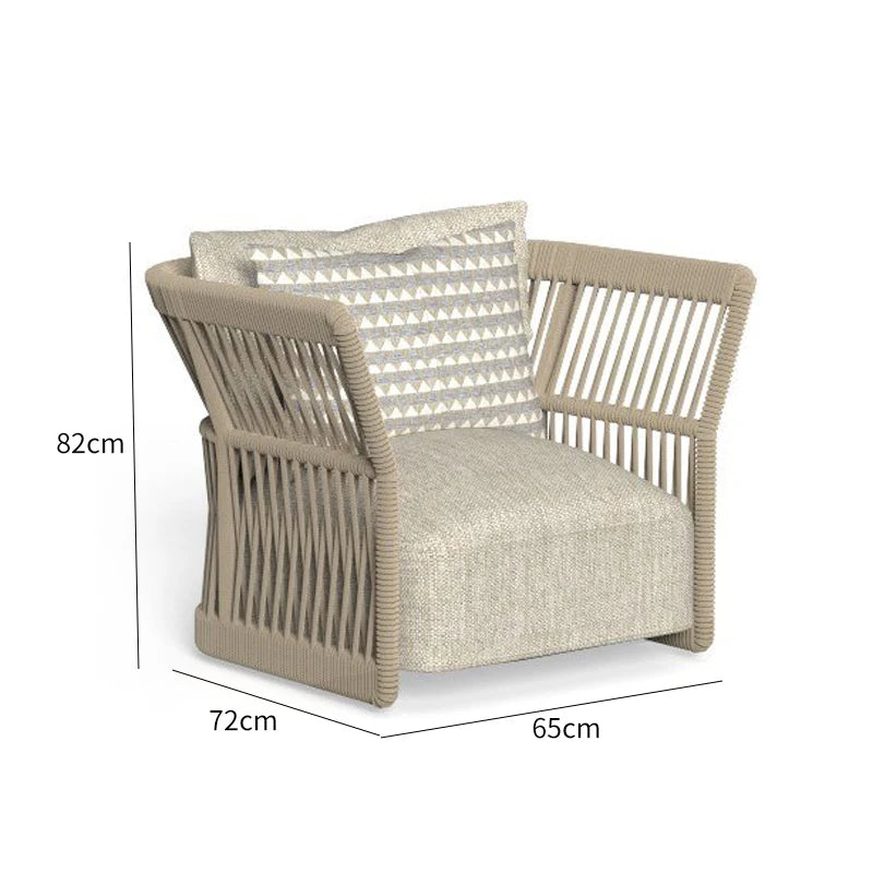Outdoor rattan sofa combination outdoor open-air waterproof sunscreen rattan tables and chairs villa home leisure garden