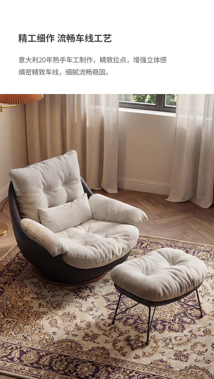 Medieval sofa chair light luxury high-end chair single rotating lazy leisure chair