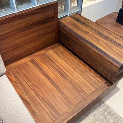 Solid wood sofa black walnut living room new new Chinese-style small apartment storage box body dual-purpose