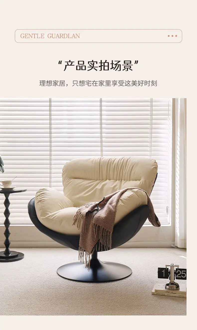 Nordic Luxury 360 Degree Rotating Egg Lazy Rocking Chair Leisure Single Sofa for Balcony Living Room Comfortable Relax Lounge