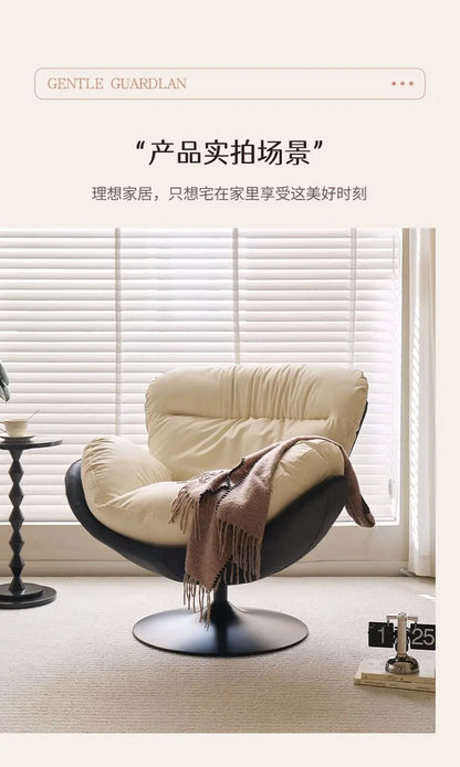 Nordic Luxury 360 Degree Rotating Egg Lazy Rocking Chair Leisure Single Sofa for Balcony Living Room Comfortable Relax Lounge