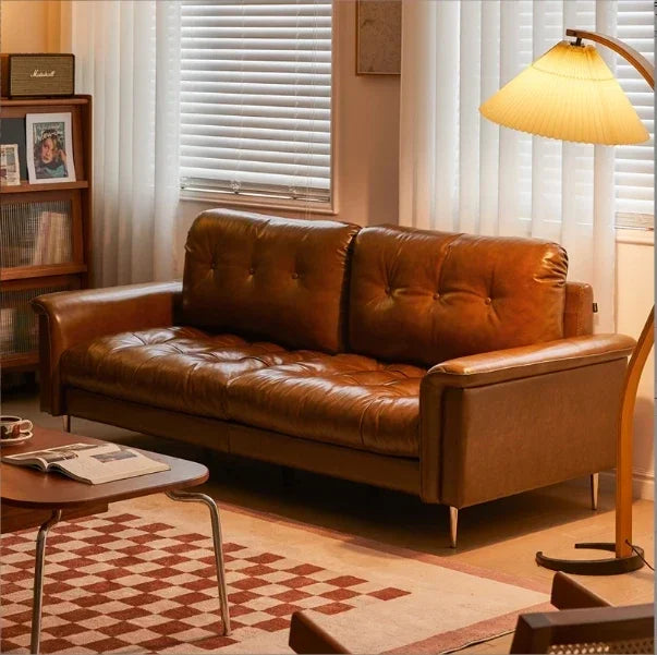 Modern Retro Luxury Living Room Furniture Factory-Price Sectional Sofa Set Single Faux Leather Lounge Chair Corner Sofa Hotels