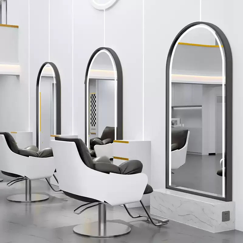 HJ Barber Shop Mirror Quick Cut Special Mirror Hair Salon Internet celebrity hair salon Full Lamp Mirror