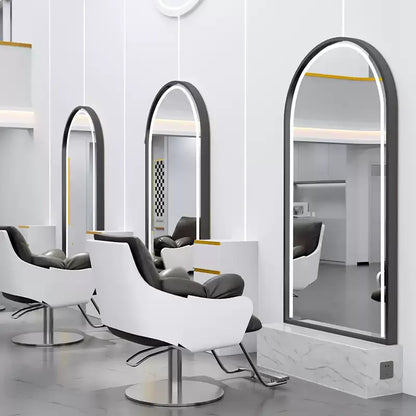 HJ Barber Shop Mirror Quick Cut Special Mirror Hair Salon Internet celebrity hair salon Full Lamp Mirror