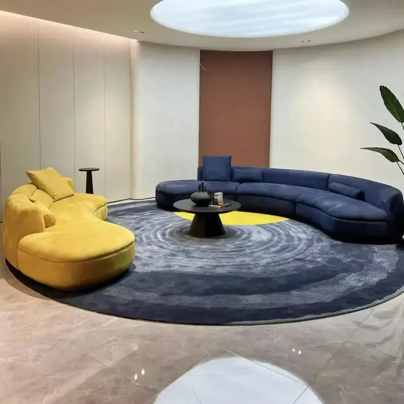 Curved sofa minimalist designer large corner fabric sofa combination
