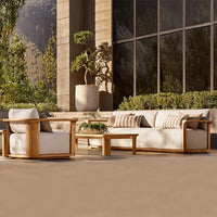 Modern Outdoor Garden Sofa Set Teak Furniture Modern Style Hotel Courtyard Furniture