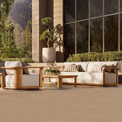 Modern Outdoor Garden Sofa Set Teak Furniture Modern Style Hotel Courtyard Furniture