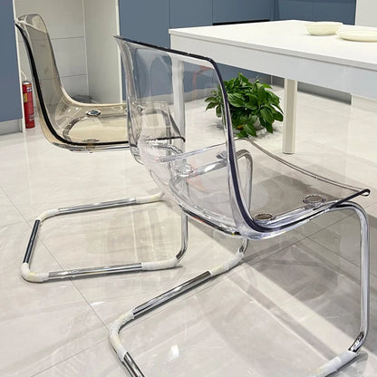 Furniture Stool Modern Transparent Chairs Designer Metal PC Plastic Dining Chair Home Creative Backrest Dining Table Stools