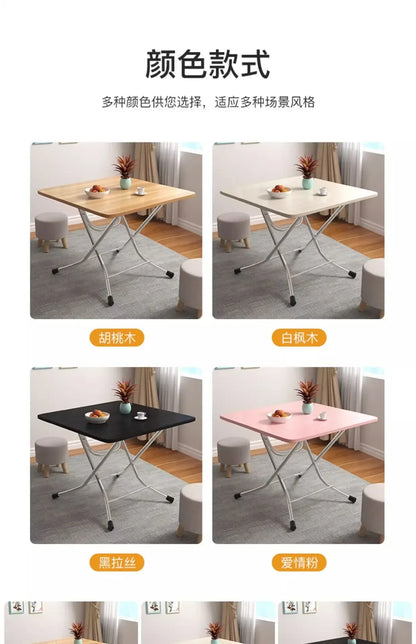 Furniture Folding  Dining Table Home Rental House Simple Small Apartment Dining Round  Foldable Outdoor Stall Small Square Table