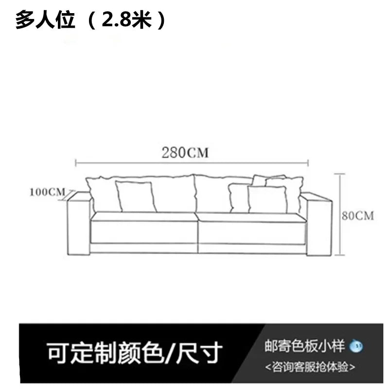 Italian fabric matte velvet Nordic minimalist technology cloth size apartment luxury living room shaped combination corner sofa