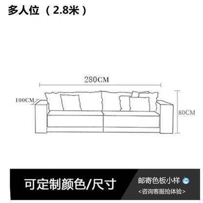 Italian fabric matte velvet Nordic minimalist technology cloth size apartment luxury living room shaped combination corner sofa