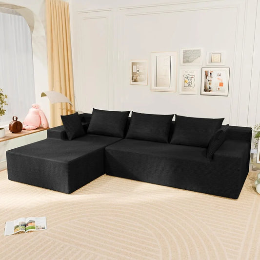 107" Cloud Sectional Couch with Deep Seat，Modern Modular Sofa with L-Shape Chaise，No Assembly Required, Upholstered